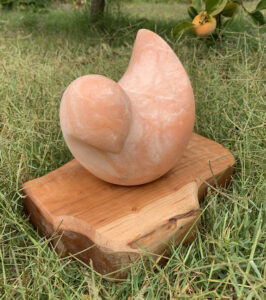 a beautiful object carved out of stone, resembling a bird.